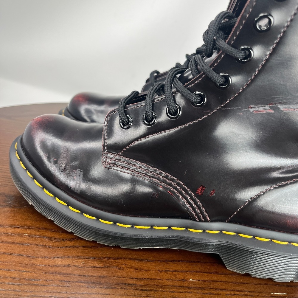 Dr. Martens Womens Boot 6 Arcadia Red Cherry Black Leather Lace Up Combat 1460 - Picture 14 of 16